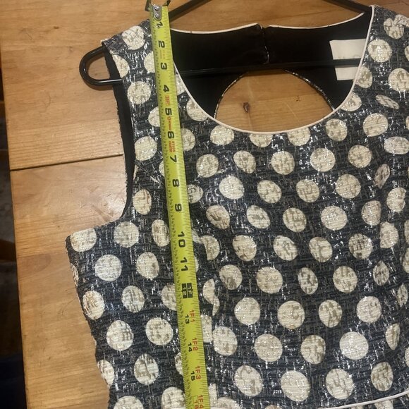 ModCloth Metallic Polka Dot Dress Women's Sz L Lined Pockets Zipper - Picture 8 of 15